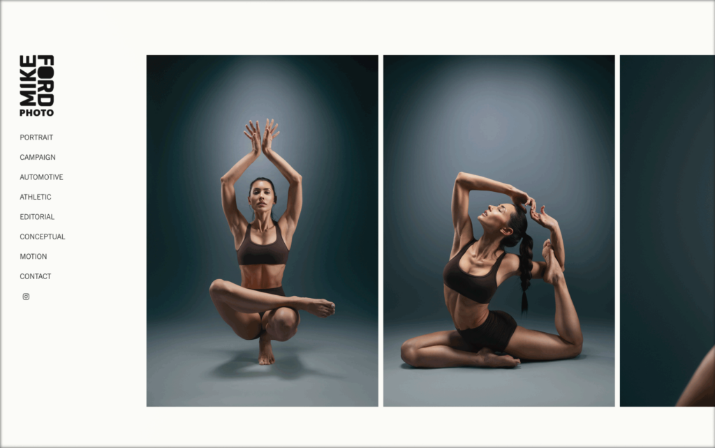 Three photos of a woman in athletic wear performing yoga poses against a gray background