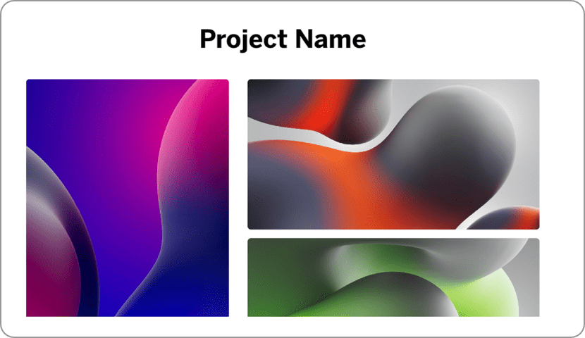 Project Name: Three abstract images featuring colorful, fluid shapes