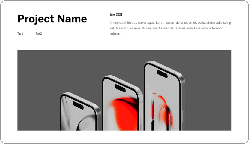 Three smartphones, silver with red abstract designs, displayed against a gray background